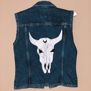 Hand painted denim vest